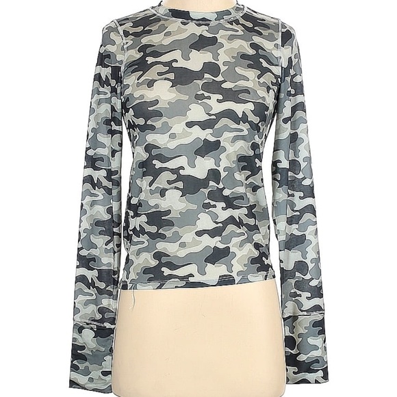 NWT Spiritual Gangster Camo Active Crewneck Tissue Long Sleeve Top SIZE XS - Picture 1 of 5